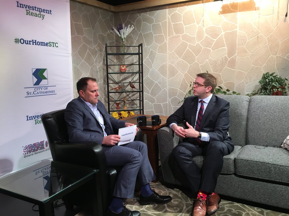 Happy to join Mayor @WSendzik on his show Our Home on @yourtvniagara to talk about #Buget2018 and it’s positive impacts on St. Catharines and Niagara, including funding to rehabilitate the Port Dalhousie piers!