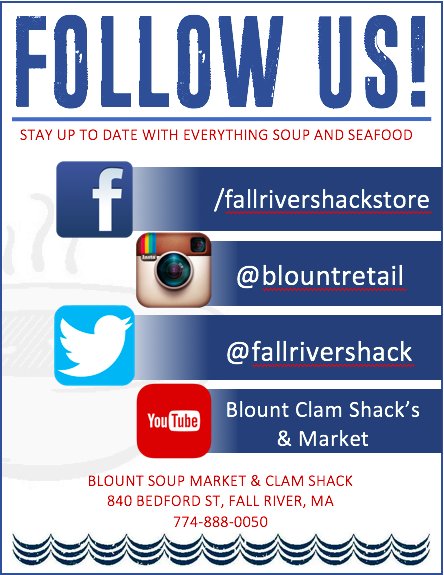 fallrivershack's tweet image. Follow us from your favorite social media sites! We post about soup sales, specials, soup bar selections, seafood and more. Tell your friends.