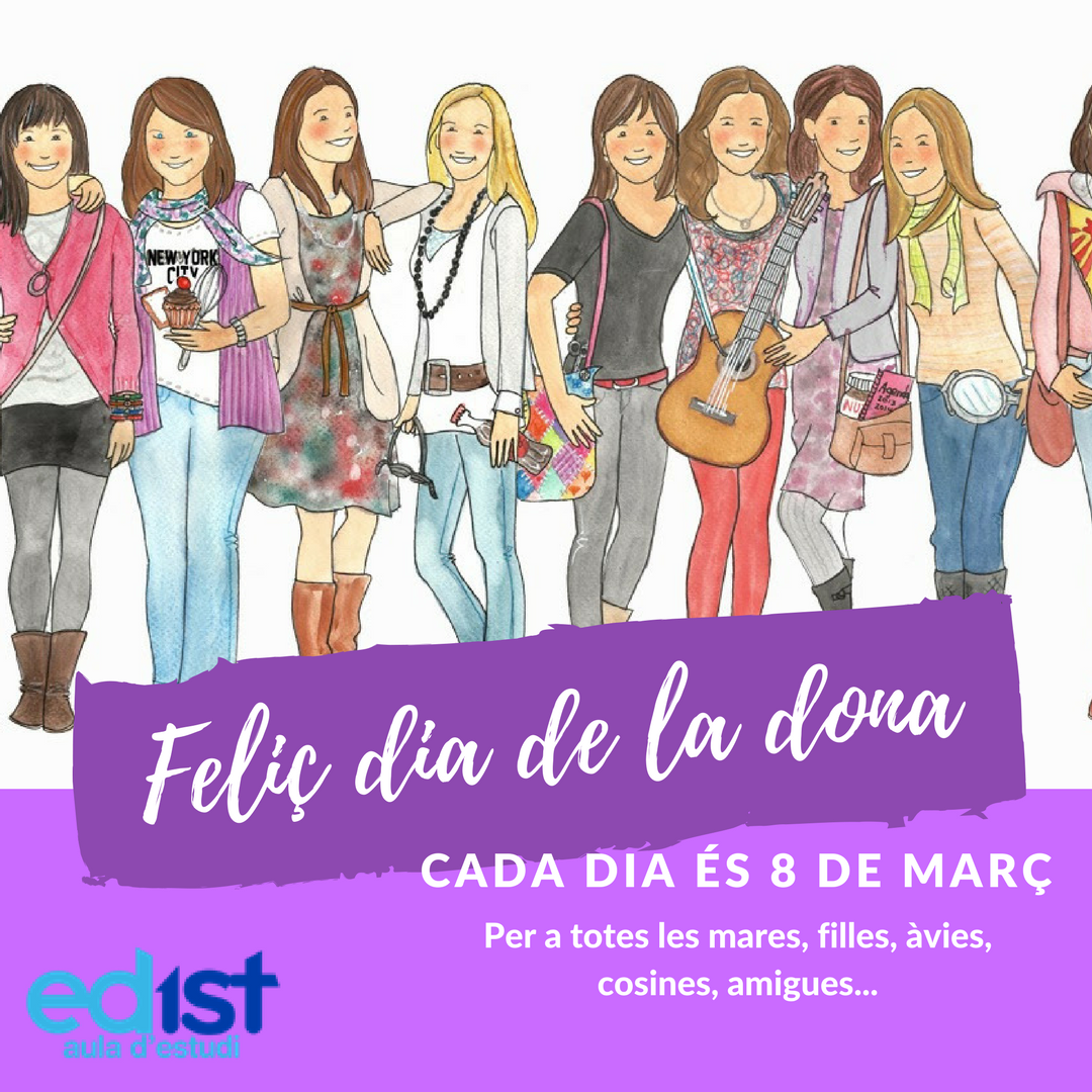 AulaEdist's tweet photo. Somiadores, atrevides, apassionades, intel·ligents, boniques... avui és el vostre dia!!!! 🎉🎉🎉
Feliç dia de la dona!!! 👵👩👧💪💪
#edist   #8demarç #diadeladona #igualtat #mares #flles #àvies #amigues #WomensDay #DiadelaMujerTrabajadora https://t.co/wcmyz0GI6x