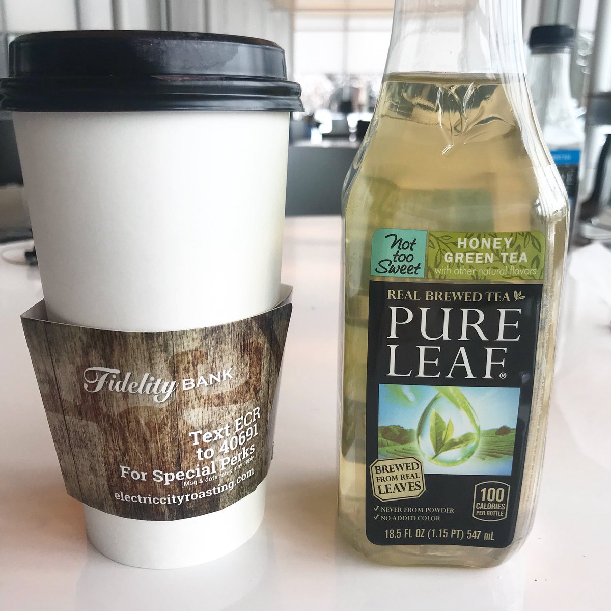 OGoleneski's tweet photo. Coffee with the roommate. Does anyone else feel the need to have both a hot and a cold drink for balance? #drinks #hot #cold #morning https://t.co/IO9C0zlWtF