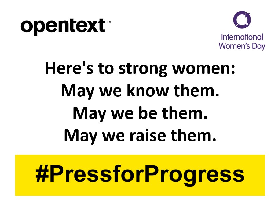 “The world’s gender ratio is 50:50; we need to strive for this ratio in technology and other industries”. Read more from @markbarrenechea in his #IWD2018 blog! blogs.opentext.com/press-for-prog…