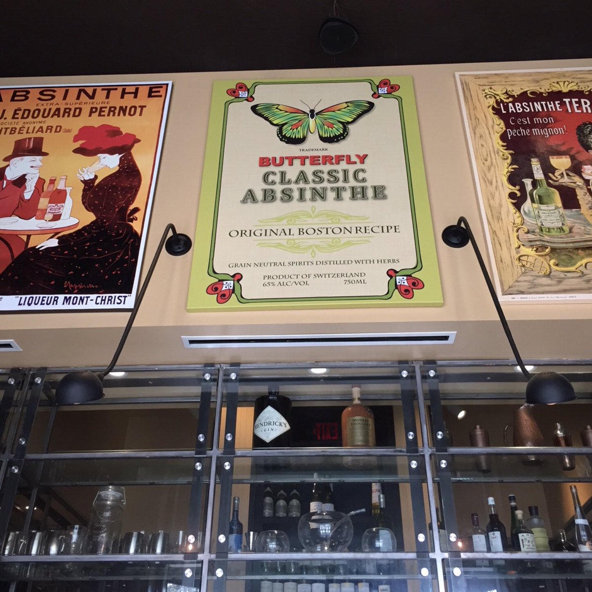 ButterflyBoston's tweet photo. We just found the biggest absinthe label in the world. Above the bar at #BrasserieDuParc #Houston. Cheers, Kimberly!
#absinthe #butterflyabsinthe https://t.co/DrZTeP2Z0k