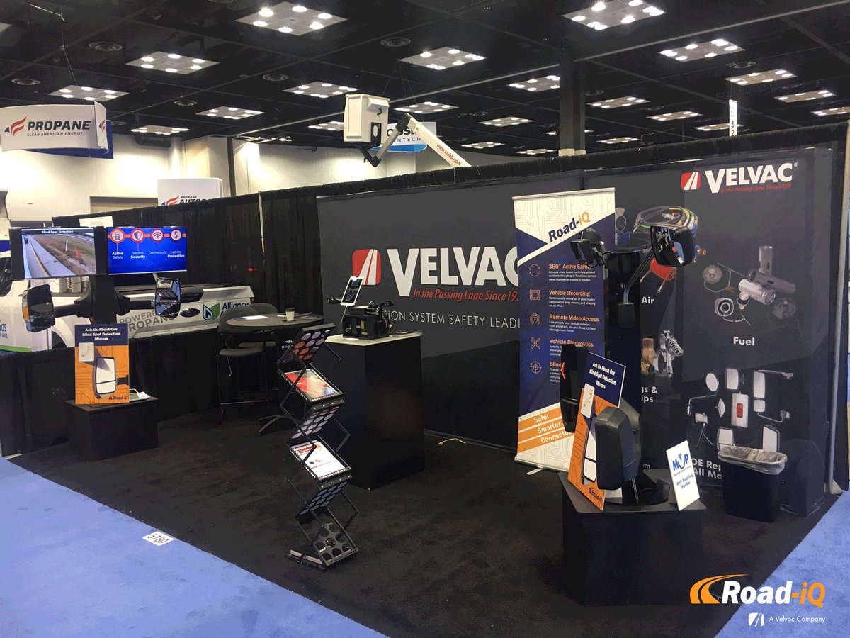 road_iq's tweet photo. Road-iQ is at the #NTEA #worktruck show in Indianapolis demoing #blindspotdetection #velvac #truckandfleet #telematics https://t.co/lfcJyPsYhQ
