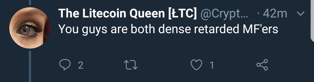 PCPolice5's tweet photo. @jbendsley @SasgoraBooks @LitecoinQueen Someone asked what she meant by "Enter all Cryptos", after she said it didn't mean buy and meant something else. She responded with this, them the rest is history. https://t.co/pyDAxUh6Hp
