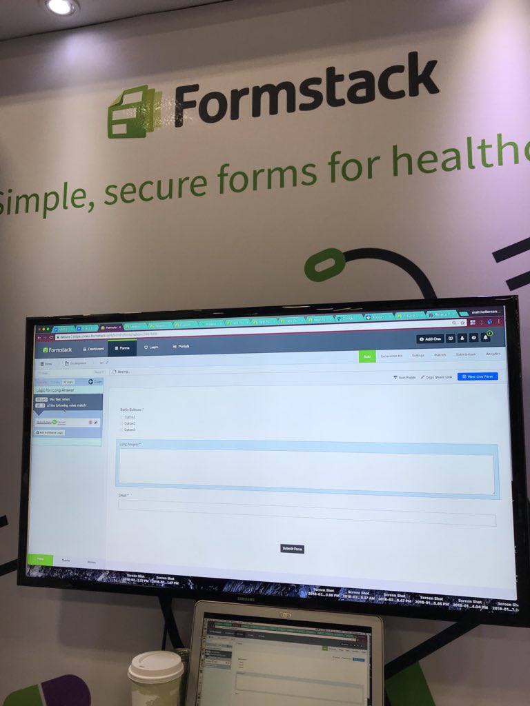 StuckonSW's tweet image. Nice getting a demo from @Formstack .. easy way to build web-based forms and feed it EHR’s etc... 

#HIMSS18 #EmpowerHIT #SWtech #nptech