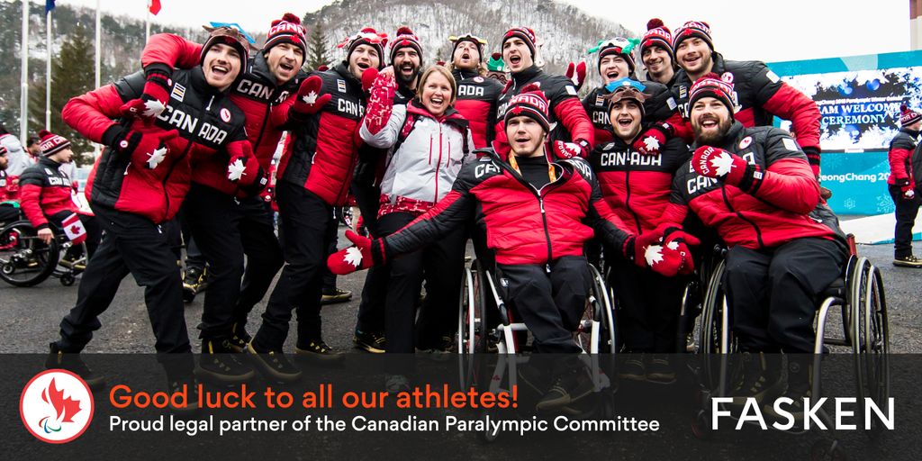 FaskenLaw's tweet photo. #Fasken is honoured to support the @CDNParalympics! #CheeringGreatness #GreatnessIsRare #Paralympic #PyeongChang2018 https://t.co/OKSVaghxvz https://t.co/dFGn7QlS2j