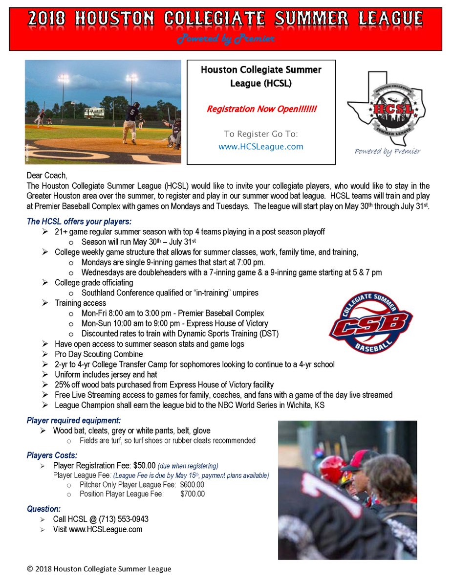Houston Collegiate Summer League tweet media
