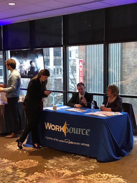 SeattleKingWDC's tweet photo. Our WorkSource Seattle-King County Business Team meeting employers and economic partners from around the State. #EFC46 https://t.co/KVPX0befpi