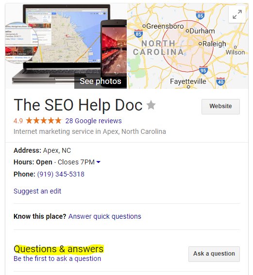 GoogleHelpDoc's tweet image. How is your business handling Google Questions &amp;amp; Answers? If you are not paying attention it could be hurting your Brand. #GoogleMyBusinessFeatures your business needs to be taking advantage of Google Post &amp;amp; Questions &amp;amp; Answers!