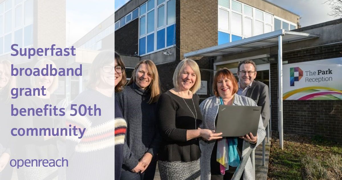 WeAreOpenreach's tweet image. Grant helps community connect to superfast broadband  #Gosuperfast #broadbandbritain #Openreach  opnr.ch/50community