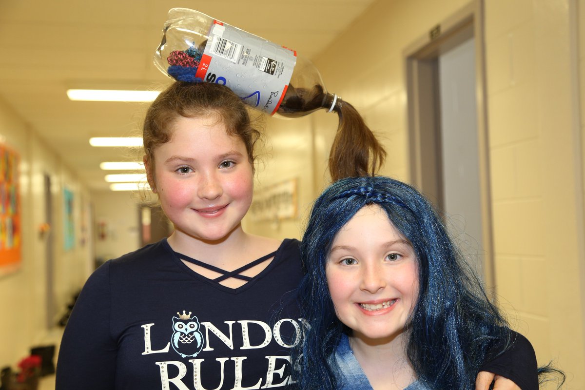 Having fun with Crazy Hair Day! Very creative.
