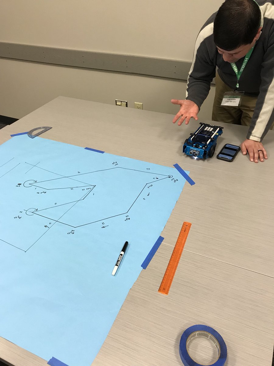 Trying to design the Sorting Hat with He TI-Innovator Rover at the Southern VA STEM-H Summit #T3Learns