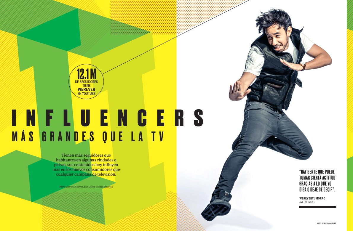 gogolez's tweet photo. Un diseño de Spread de 2017 que recordamos con cariño “Influencers, más grandes que la TV” para @ExpansionMx https://t.co/uFWJ8JkMlx