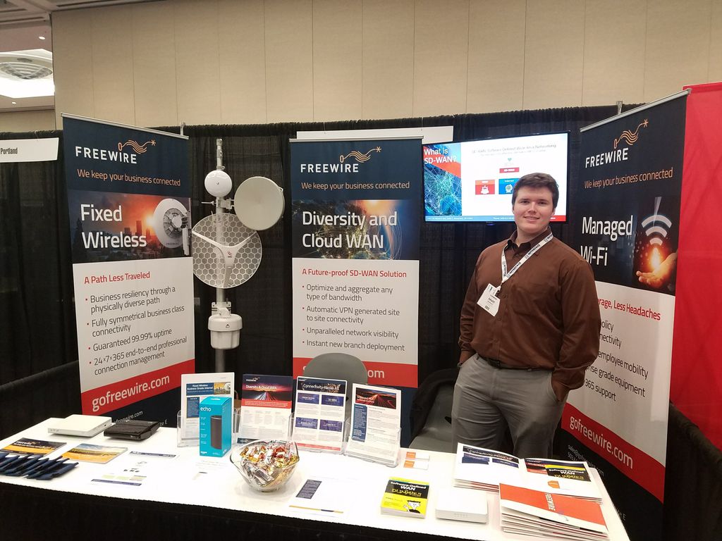 FreewireNetwork's tweet image. Stop by and talk to us at booth #225 at #Interfacepdx. Let us explain the difference between Dedicated &amp;amp; Shared internet, and how it can affect the productivity of your business. @INTERFACEtour