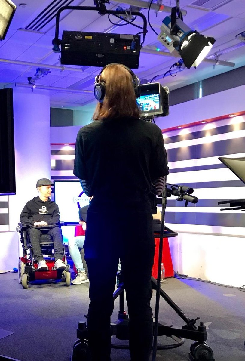 benwimbushSCORD's tweet photo. Huge thanks to @UoSChatterboxes who had me on live today  @MediaCityUK to cover #BensBash @Hazel2502 to raise funds 4 a  #powerchair that doesn't cause #extremepain #pressuresores &amp; raise awareness of this situation which is affecting many wheelchair users #20isplenty #nomorecuts https://t.co/dxxKZaK4fW