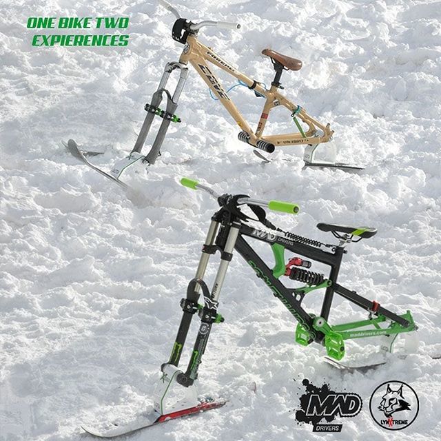 madsnowbikes's tweet photo. Para que conformarse con el descenso por terreno si con tu misma bicicleta puedes descender por la nieve. 
Do not settle for descending through the mountains if you can use your own bike to ride on the snow.

ONE BIKE TWO EXPERIENCES

#maddrivers #madsno… https://t.co/dcABxyNo17 https://t.co/uoEzLDuubK