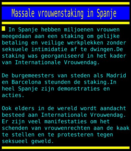 Massale vrouwenstaking in Spanje