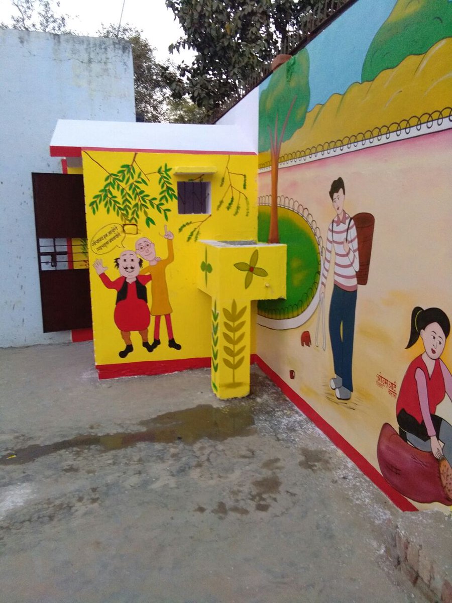 SwachhAgra's tweet photo. Beautiful Anganwadi school toilet constructed in Barauli Ahir block, Agra. 
#ZSBP 
#ZSBPUP 
@swachhbharat https://t.co/Lq7IN2C9WS