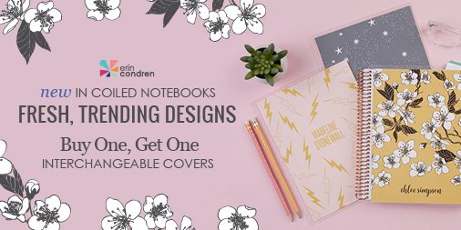BOGO ALERT! NEW Coiled Notebooks are here, featuring the hottest trends of the season, from modern plaids to celestial stars!Stock up on your new must-have notebook! For a limited time, buy one cover &amp; get the second FREE! 👉 bit.ly/2Frtz7c