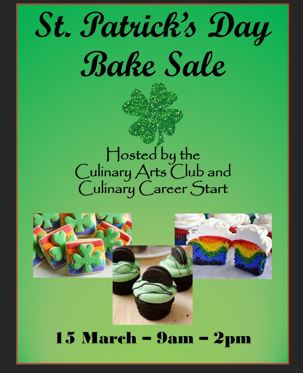 ppcc_sg's tweet photo. Culinary Bake Sale
March 15, 2018
9 a.m. to 2 p.m. https://t.co/uIiG5k50aX