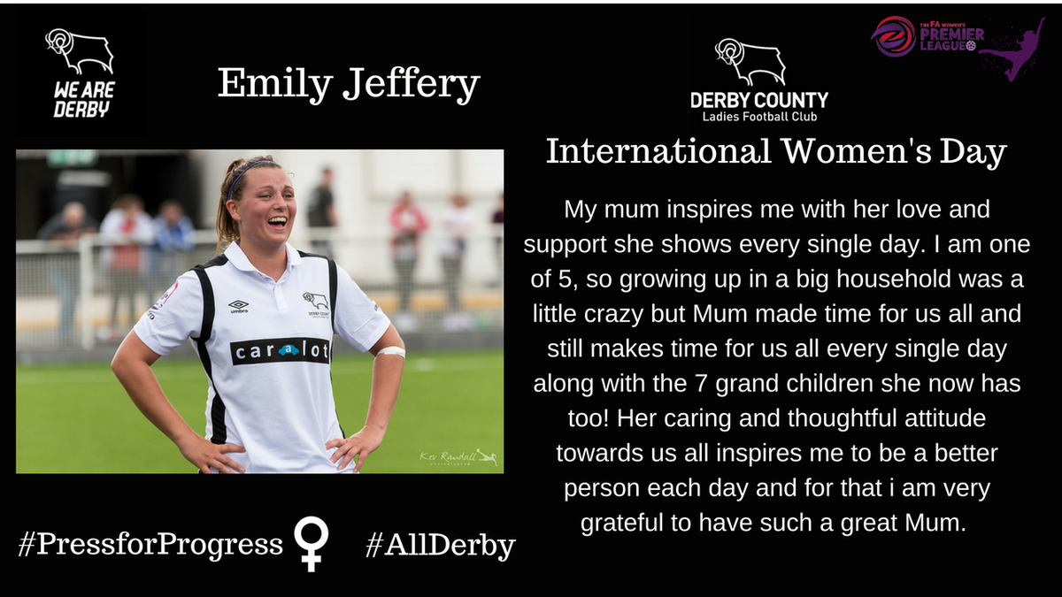 DCFCWomen's tweet photo. โ๏ธ IWD 2018 | She may be on the sidelines through injury but we cannot forget the legend that is @EmJeffo6 and as our longest serving senior player, we have to hear from #jeffo about who inspires her each and every day! https://t.co/9bgnAUlwKK