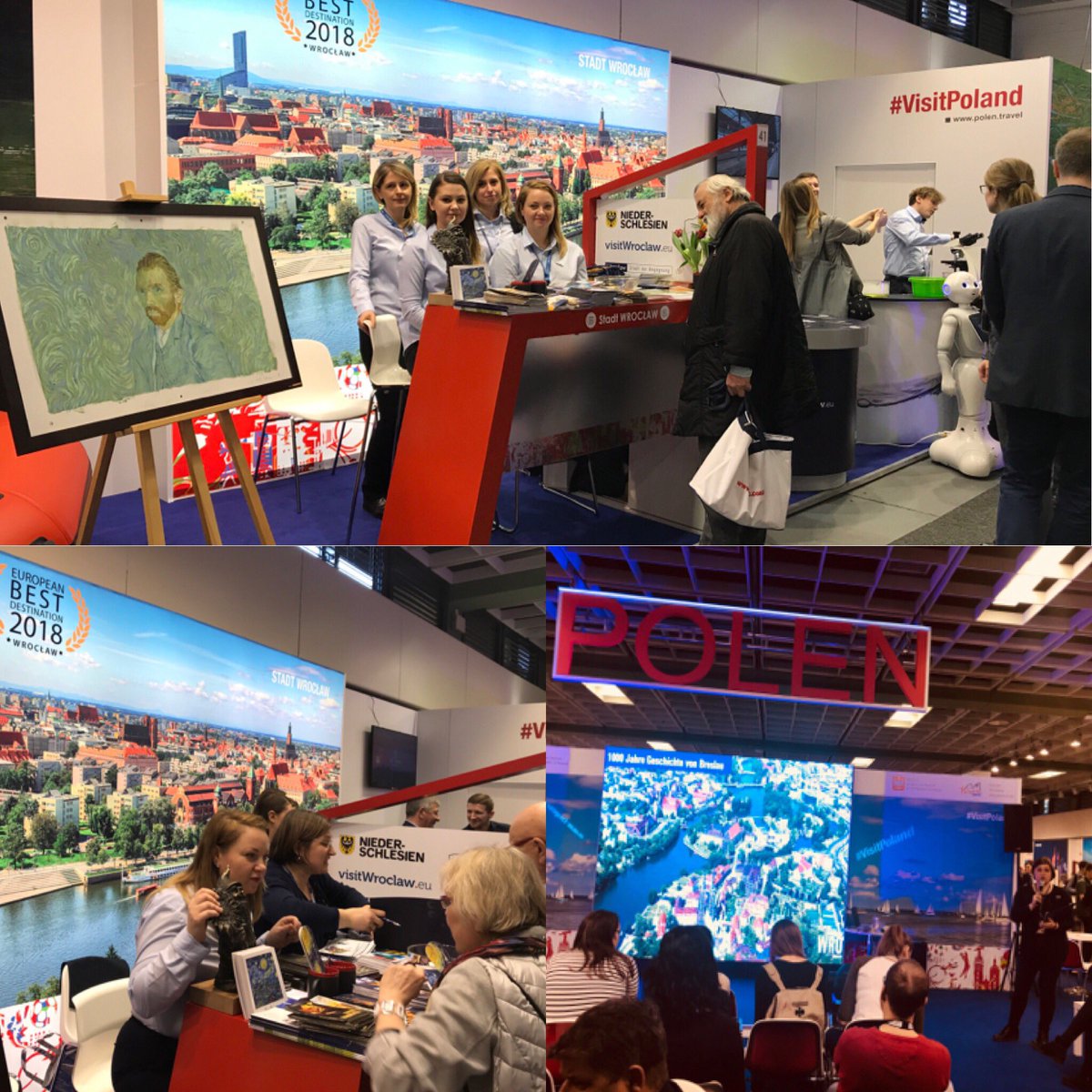 WiolaSamborska's tweet photo. #Wrocław - #EuropeanBestDestination2018 on the World’s Leading Travel Trade Show @ITB_Berlin. Please come visit us :) @HydropolisWroc @InvestInWroclaw @visitwro #lovingvincent #wroclaw #Travel #Wroclove #VisitWrocław https://t.co/xn8jbEPMMw