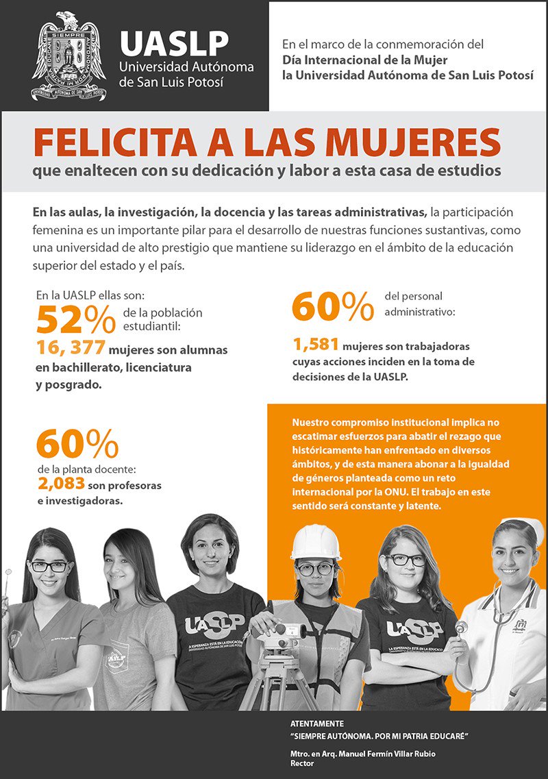 faenuaslp's tweet photo. @LaUASLP Universidad Autonoma de San Luis Potosi, Felicita a las Mujeres. #FENUASLP https://t.co/L0LmsadM4C