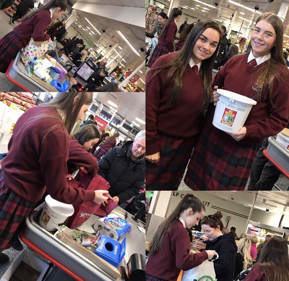 mercyinchicore's tweet photo. Our TY girls working hard bag packing to raise money for their educational trip to Belfast #CFES #Leadership #MercyontheMove ππ©βπ @AccessTCD @BrilliantCFES https://t.co/JbfvoFXukg