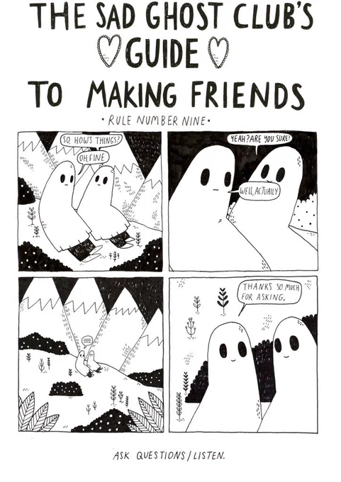 Ask questions, listen, and most importantly, try to understand <3

From our comic book The Guide To Making Friends which is available to purchase from here - https://t.co/mkbwOfdVAN 
