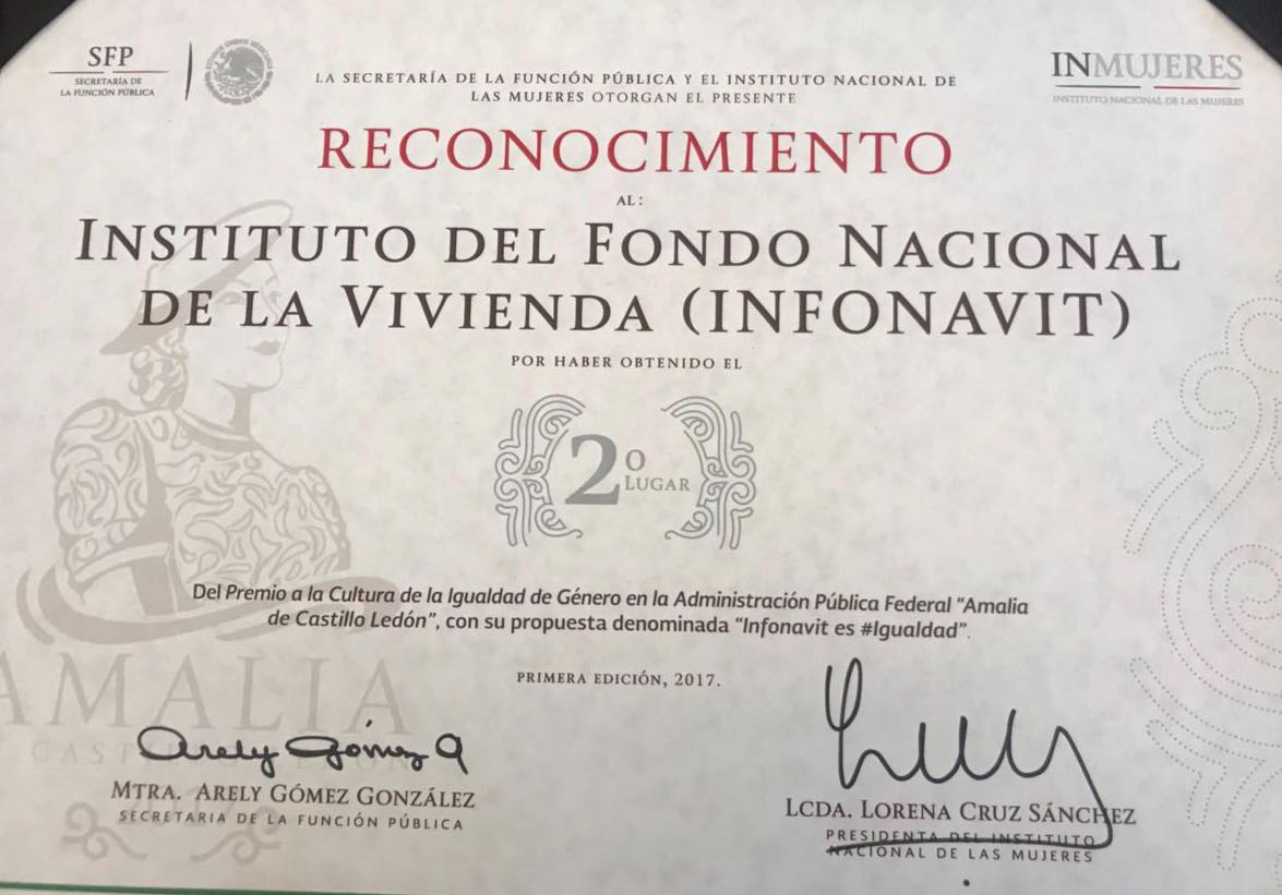 rsanchez_c's tweet photo. Bajo el liderazgo del Lic. David Penchyna Grub, Infonavit obtuvo segundo lugar nacional  por la cultura de igualdad de género en la Administración Pública Federal. Infonavit#esigualdad https://t.co/8ES4uSofa4