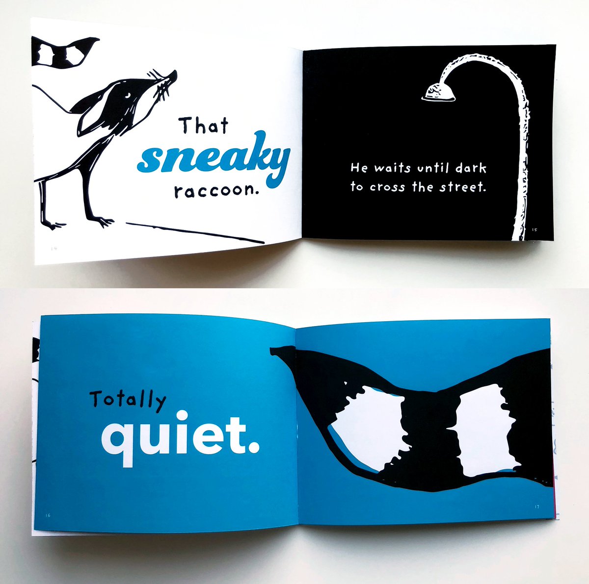 RueRenee's tweet photo. WHO'S THERE? A sneaky raccoon, a sunbathing cat, and a discontented cockatoo—to name a few! But who is the clever &amp; observant narrator that is spying on all her neighbors? Find out in this funny read-aloud ready PB. Flip thru dummy HERE: https://t.co/gH6ejEw4i7  
 #Pitmad #C #PB https://t.co/MaEPnJUvWa