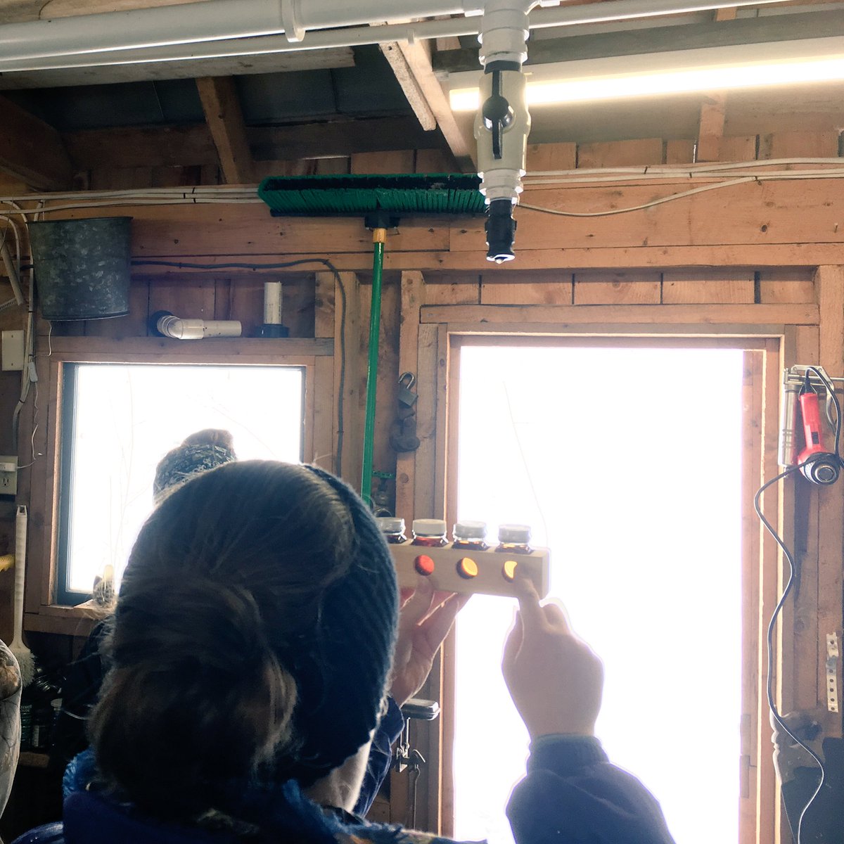 _Nikki_Gregor's tweet photo. Snowshoed our way over to Judd Wayeeses Farms in Morgan, VT for a good ol' Maple Training! #maple #syrup #VTHOM #FarmFieldTrip #Vermont https://t.co/WXex2hL2HP