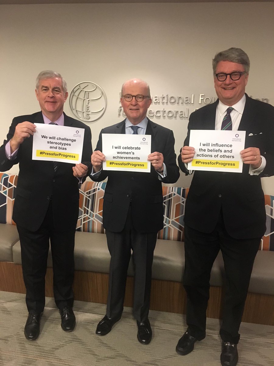 BillSweeneyIFES's tweet photo. We @IFES1987 are #PressingForProgress . How are you celebrating #internationalwomensday2018 ? https://t.co/XKr6XFlgif