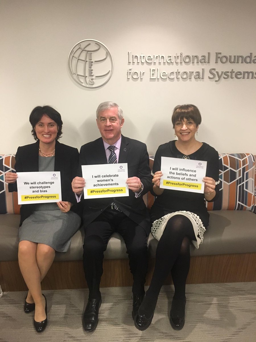 BillSweeneyIFES's tweet photo. We @IFES1987 are #PressingForProgress . How are you celebrating #internationalwomensday2018 ? https://t.co/XKr6XFlgif