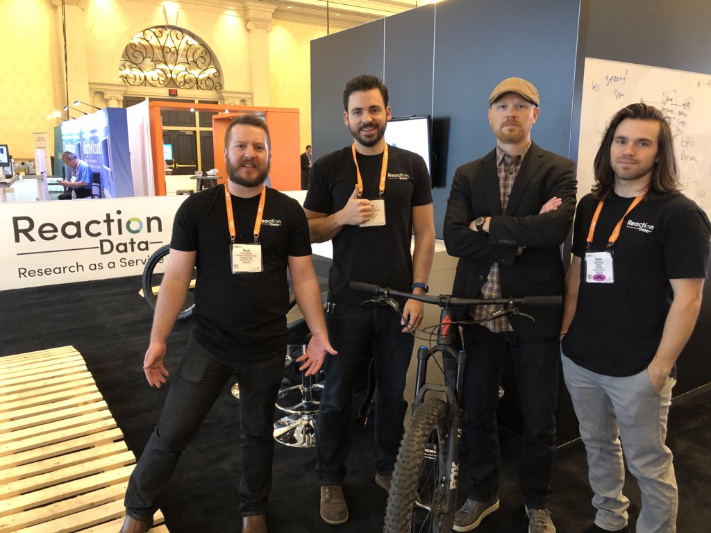 If you’re better than us on a mountain bike we’ll let you pilot our #ResearchCloud for free. @ReactionData booth 8123 #HIMMS18