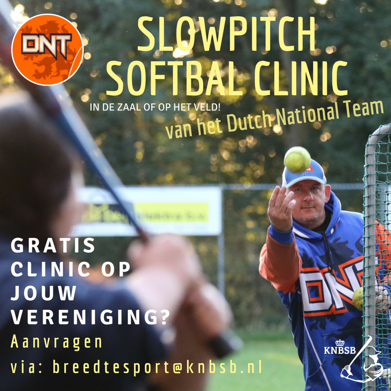 HonkbalSoftbal's tweet photo. Dit jaar geeft de selectie van het Dutch National slowpitch Team (DNT) diverse gratis clinics bij verenigingen! Wil jij ook een leuke clinic van DNT op jouw vereniging? Stuur dan een mail naar breedtesport@knbsb.nl. https://t.co/CE1K4pEdbB