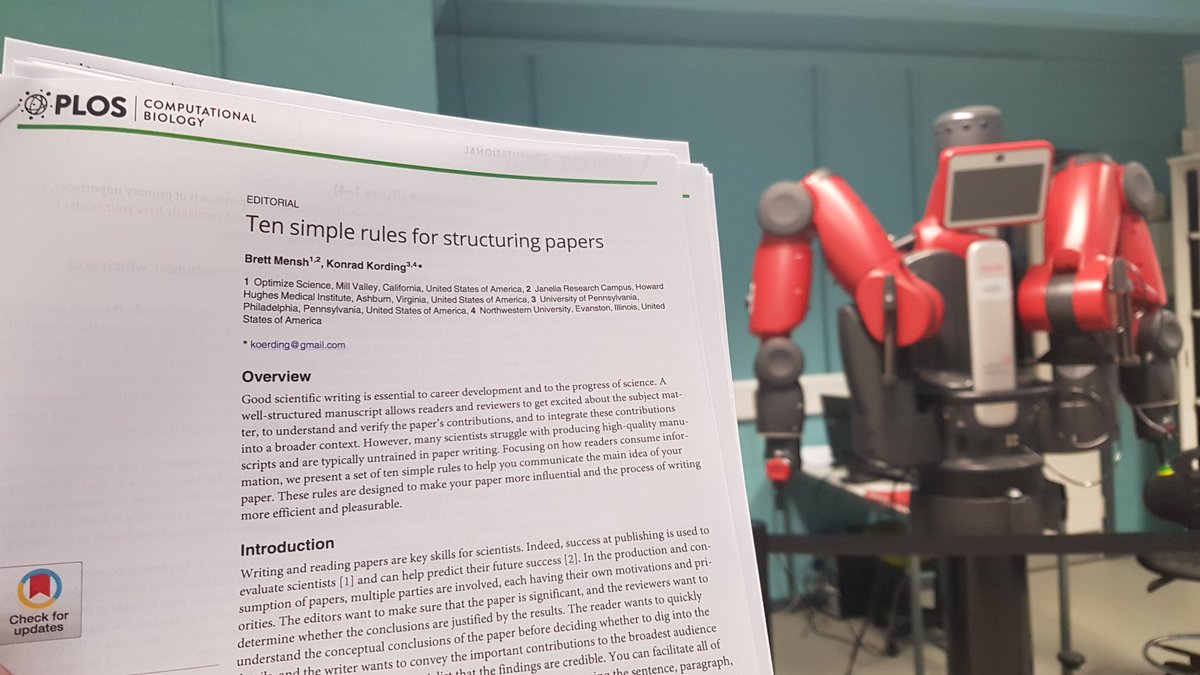 oxford_robotics's tweet photo. Studying how to structure research papers with final year #BScRobotics students today, using excellent @KordingLab article https://t.co/YuRdcwzNUU https://t.co/4IdprB02ud