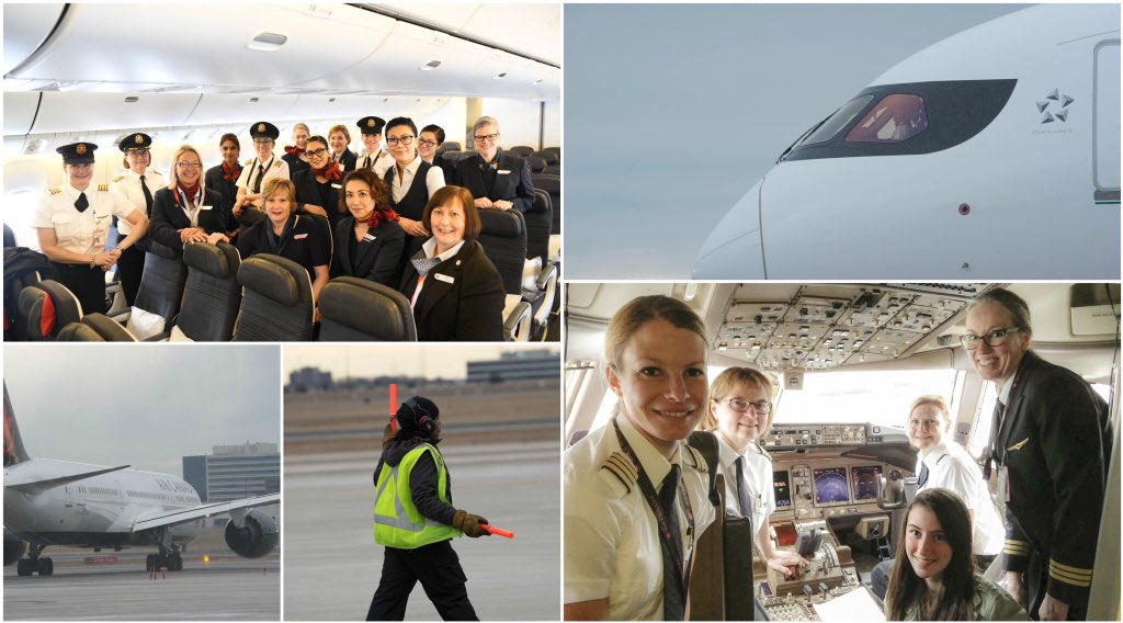 TomPodolec's tweet image. Air Canada #AC15 departed Toronto with an all female crew to celebrate International Women’s Day. They are heading to Hong Kong.

All pilots, flight attendants &amp;amp; ground crew are female. 

#IWD2018 #FlyTheFlag 

📷 Air Canada

Follow their flight;
fr24.com/ACA015/10a6389d