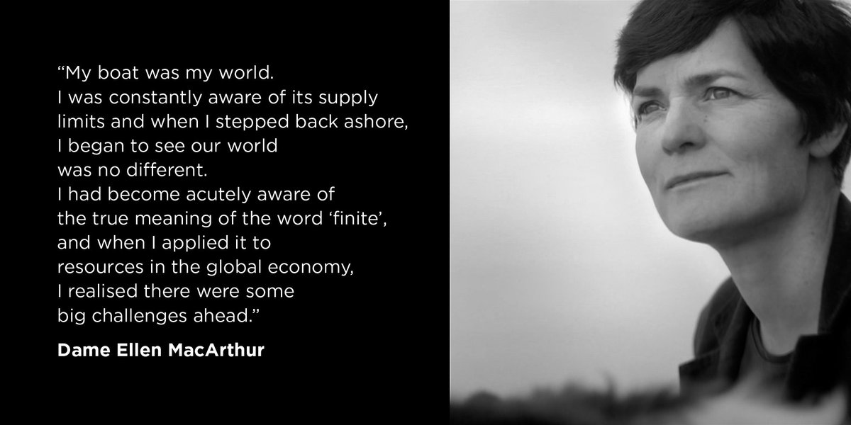 circulareconomy's tweet photo. 12 years ago Ellen MacArthur rocked sailing with her record breaking solo journey around the world. Today, she's helping to inspire a new journey towards a world that is restorative and regenerative by design. #IWD2018 https://t.co/r2cpzJuTNc