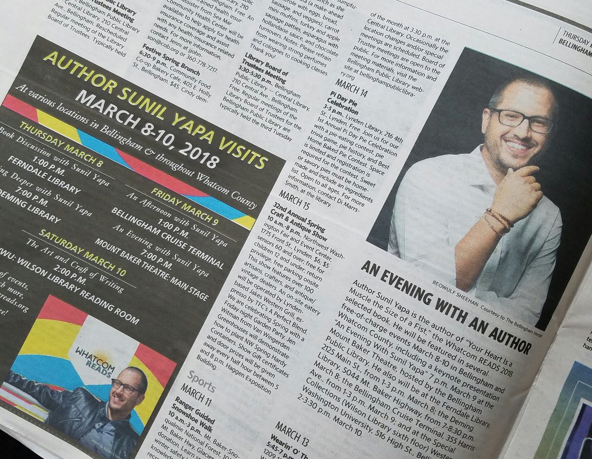 BplLibrary's tweet photo. Thank you @BhamHerald for highlighting all @WhatcomREADS events in today's Take Five! #heartmusclefist https://t.co/3Uc0pclsGm
