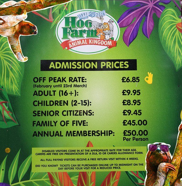 Theres only 2 weeks left to take advantage of our special off-peak admission price! Thats £6.95 per person and under 2's for free! Bargain!

After the 23rd of March tickets will need to be purchased in advance via hoofarm.com to make savings £££