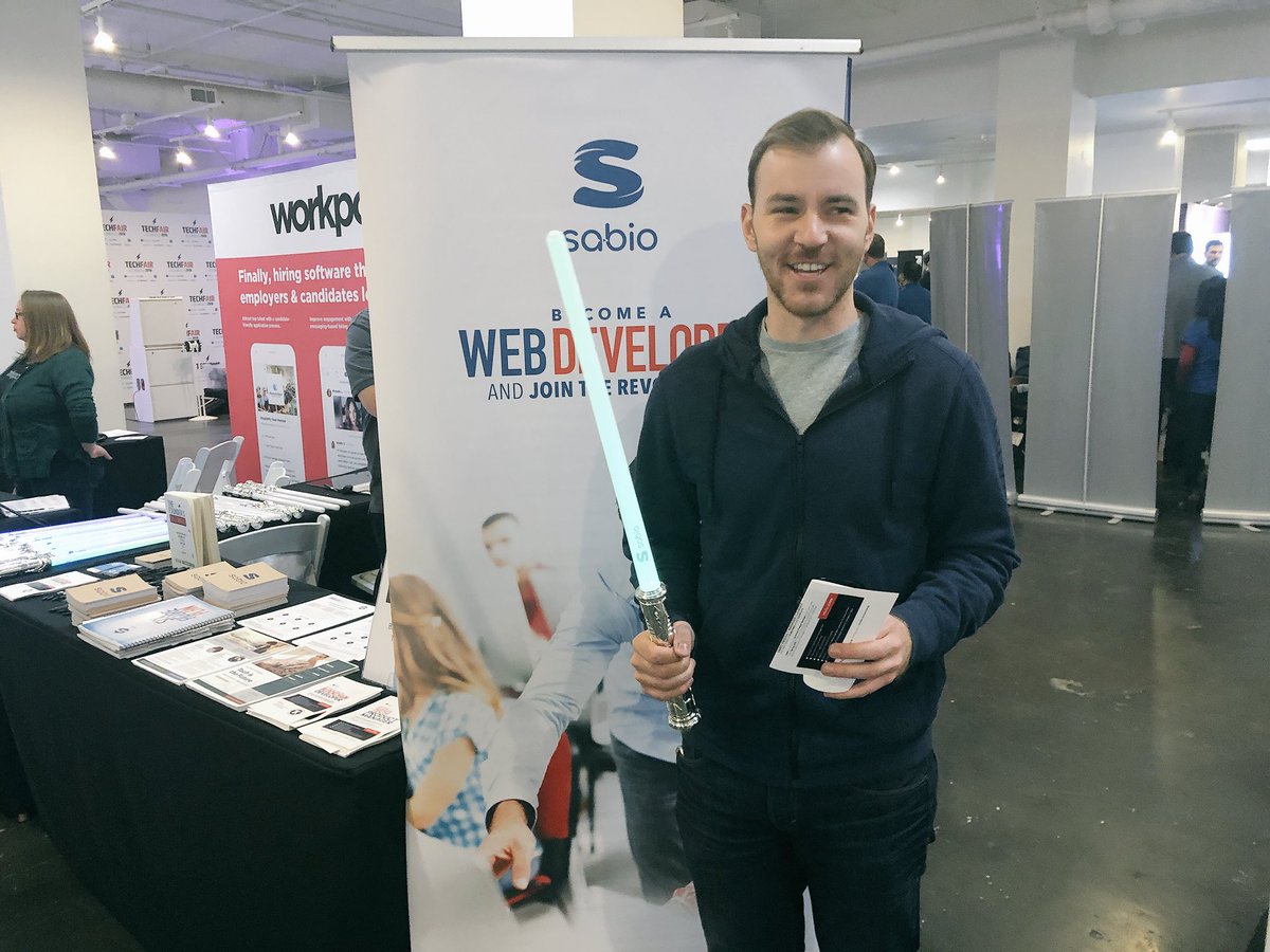 WeSabio's tweet photo. Our friends at @FabFitFun #TechFairLA #codingJedi https://t.co/YXYzz7r6ep