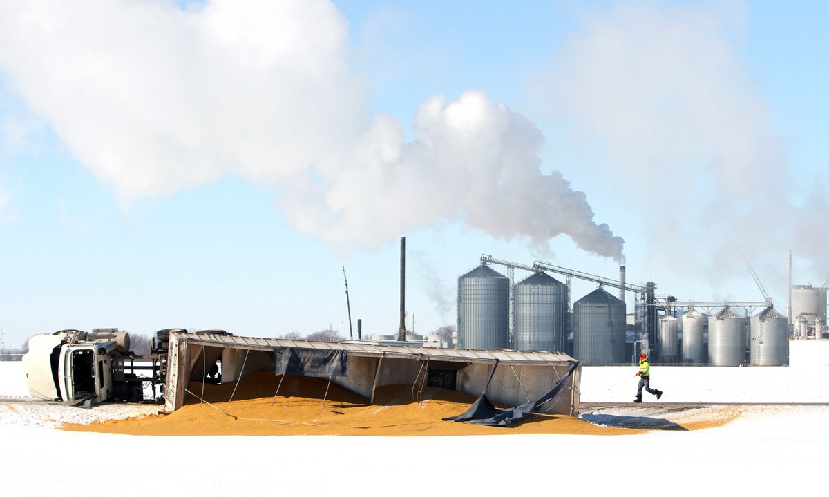 PBenida's tweet image. Al-Corn truck accident. Photos at postbulletin.com/gallery/photos…