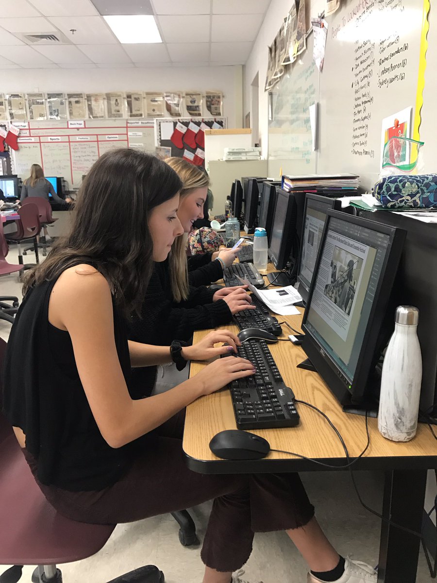 HHarbinger's tweet photo. Libby May ('19) and Emily McNicholas ('19) working hard to finish the March issue! The issue will be available next week!! #getready https://t.co/ktoTl8vyHq
