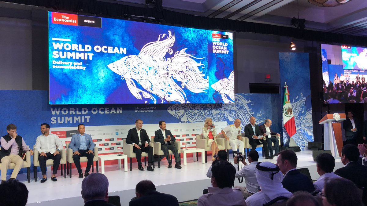 Here at the World #OceanSummit hosted by @Economist_WOS. Inspiring to see global leaders to reach #oceansustainability