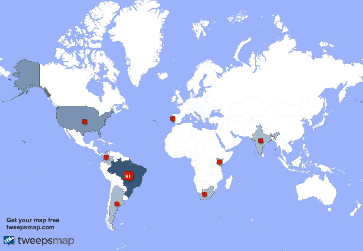 heey_naanda's tweet photo. My followers are in Brazil(90%), USA(4%)... Get your map too: https://t.co/XIA7EvAq9D https://t.co/cesP2HO8dP