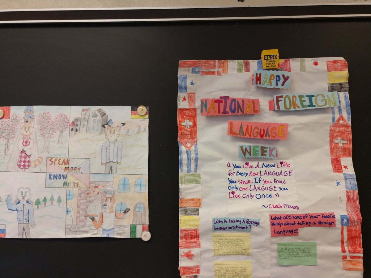 SEMSEDeutsch's tweet photo. National Foreign Language Week posters are rolling in #learngerman #nflw #ramspride Enter for Xtra credit https://t.co/0M9SAQqhEO