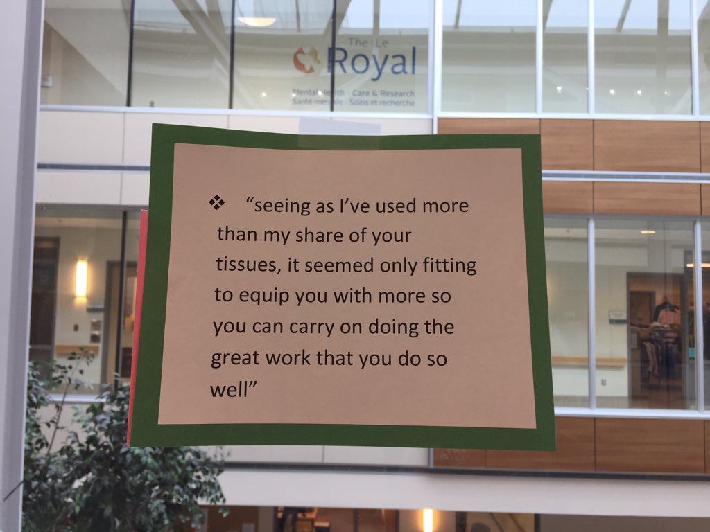 ON_SocialWork's tweet photo. #SocialWorkWeek @TheRoyalMHC reading inspiring quotes from clients about social workers as #RealExpertsForRealLife https://t.co/Z54gjdWndD