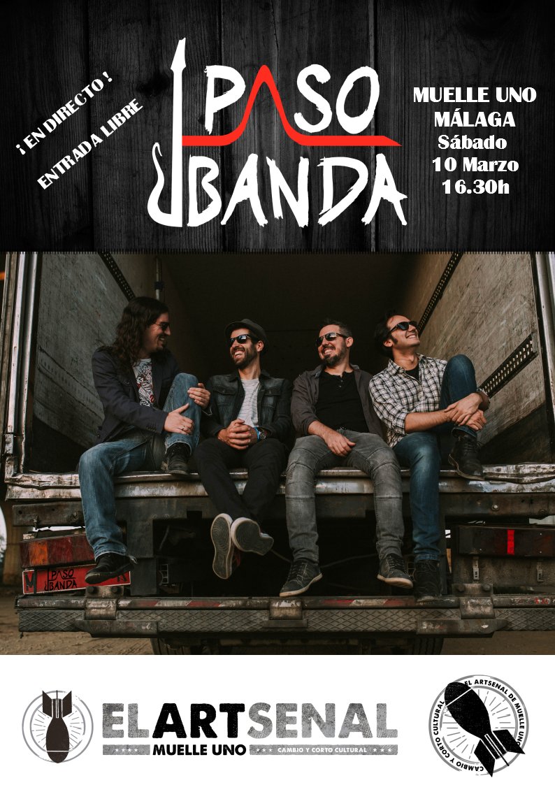 PasoBanda's tweet photo. Si miro a las nubes... Esperando que la lluvia nos dé una tregua el sábado 10 en @ARTSENAL_Malaga #Rock y #Malaga @Musicamalaga @Malaga_Ocio @Malagaescool @MalagaUrbana https://t.co/Yg3jHBtm33