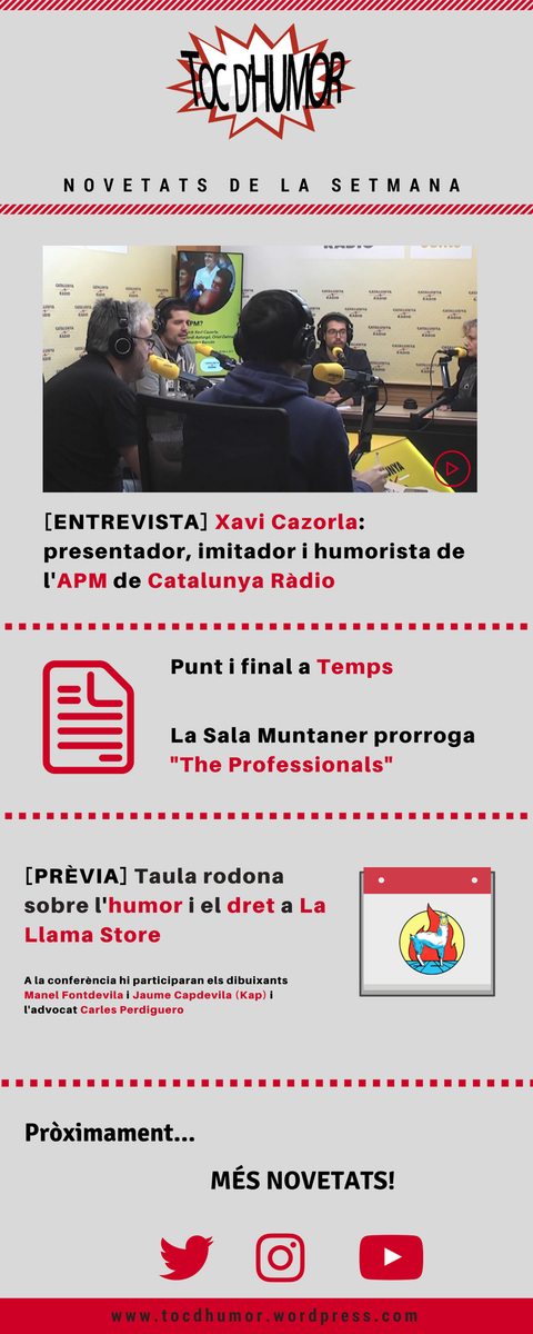 tocdhumor's tweet photo. ‼️BALANÇ DE LA SETMANA. Com cada setmana, us deixem el recull de les entrades que podeu trobar al blog!
Per saber-ne més: 👉🏼 https://t.co/gPNDSxLaKn https://t.co/lAVZmWbscI